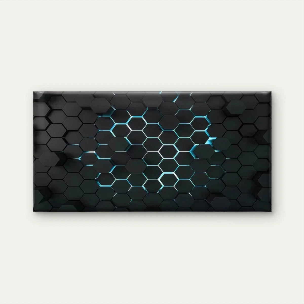 Modern & Hexagonal Geometric Wall Art Canvas Office Home Room Framed 80x45cm