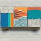 3pcs Mid-Century Modern Color Block Shapes Metal Print Ready to Hang Art