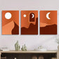 3pcs full moon and crescent moon, desert night Wall Art Set Canvas Framed 40x60cm - High Quality Print 100% Australian Made Wall Canvas Ready to Hang