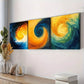 3pcs Swirling Patterns Yellow And Blue Water Wall Art Set Canvas Framed 40x60cm - High Quality Print 100% Australian Made Wall Canvas Ready to Hang