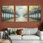 3pcs Tree Lined Path Landscape Canvas Wall Art Metal Print Ready to Hang Art