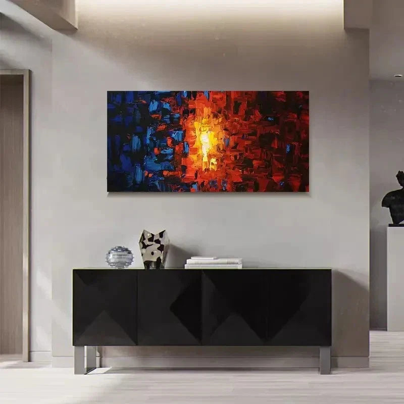Red And Blue Graffiti Texture Wall Art Canvas Office Home Room Framed 120x60cm