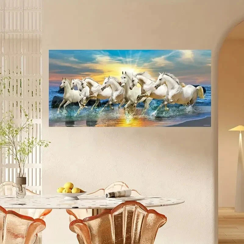 Abstract a Running Horse wall canvas office home room framed 120x60cm