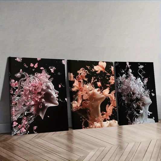 3pcs  Featuring An Ethereal Figure Women Dark  Wall Art Set Canvas Framed 40x60cm - High Quality Print 100% Australian Made Wall Canvas Ready to Hang