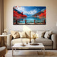 Beautiful Lake in a Scenic Area Wall Art Canvas Office Home Room Framed 80x45cm