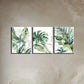 3pcs Abstract Elegant Green Plants Metal Print Ready to Hang Art
