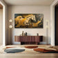 Abstract Yellow Horse wall canvas office home room framed 120x60cm
