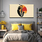 Saxophone Silhouette Orange Wall Art Canvas Office Home Room Framed 120x60cm