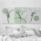 3pcs Green Botanical Line Art Design Metal Print Ready to Hang Art