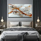 Horizontal Beige & Golden Line Wall Art Canvas Office Home Room Framed 120x60cm