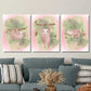 3pcs Pink Sloth Baby Watercolor Paintings, Metal Print Ready to Hang Art