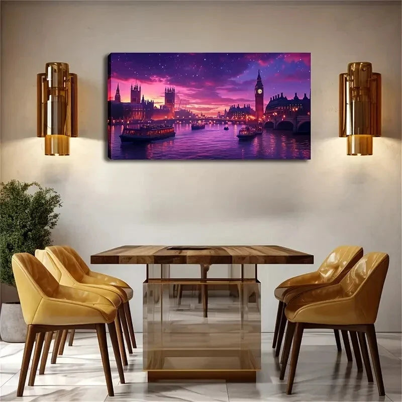 Sky Cityscape with High-Rise Wall Art Canvas Office Home Room Framed 120x60cm