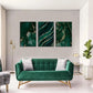 3pcs Green and Golden Abstract Marble Metal Print Ready to Hang Art