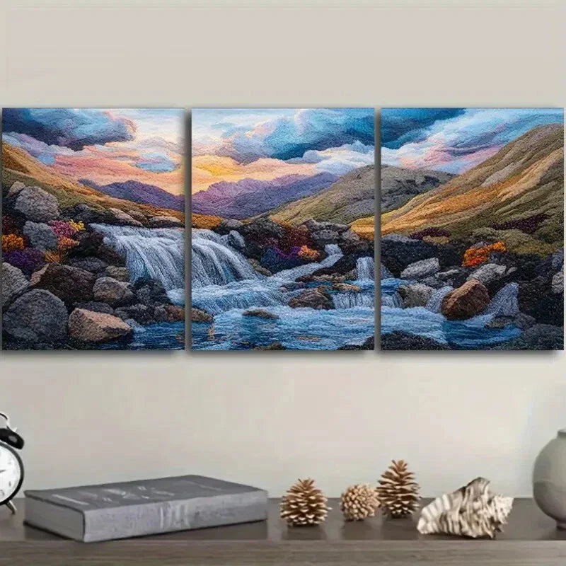 3pcs Vibrant Landscape Painting with Majestic Wall Art Set Canvas Framed 40x60cm - High Quality Print 100% Australian Made Wall Canvas Ready to Hang