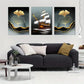 3pcs American Style Flower and Boat Metal Print Ready to Hang Art