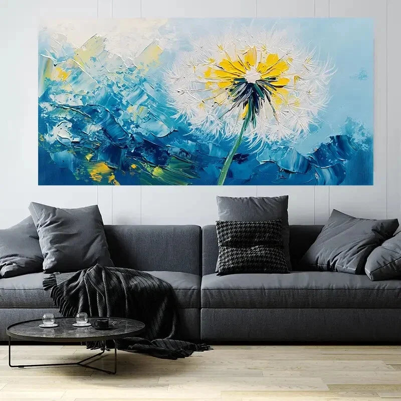 Dandelion Contemporary Fashion Wall Art Canvas Office Home Room Framed 120x60cm