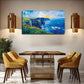 Vibrant Ocean Perfect Wall Art Canvas Office Home Room Framed 80x45cm