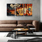 3pcs White Skeletons Golden & Black Metal Print Ready to Hang Art
