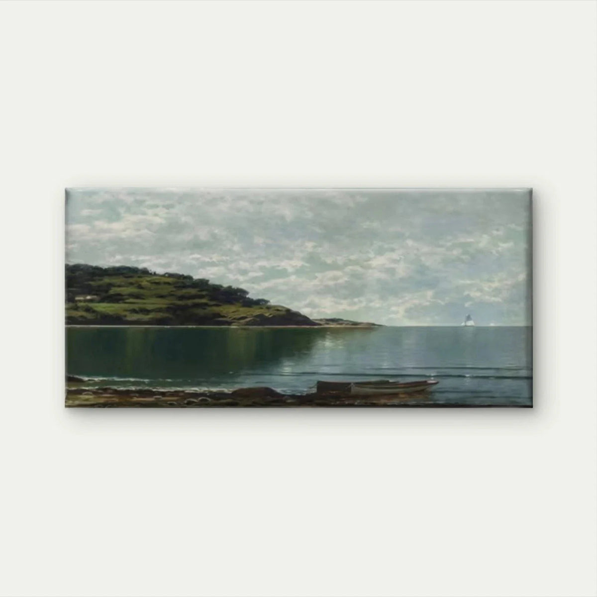 Boats & Island Seascape Wall Art Canvas Office Home Room Framed 120x60cm