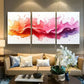 3pcs Modern Pink Abstract with Splatter Design Metal Print Ready to Hang Art