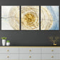 3pcs Minimalist Golden Vortex Design Metal Print Ready to Hang Art