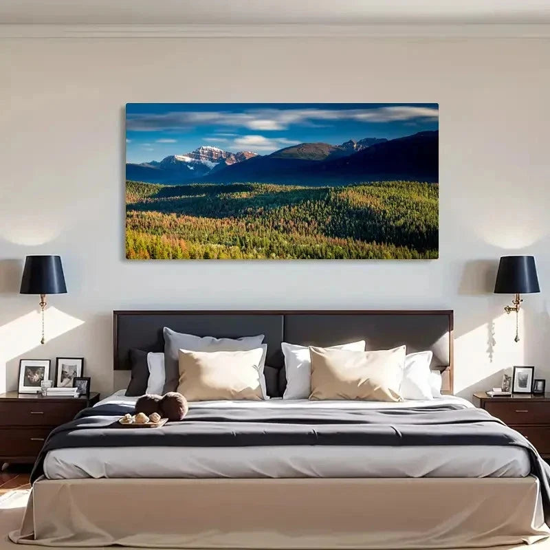 Canada Mountains Forests Scenic Wall Art Canvas Office Home Room Framed 120x60cm