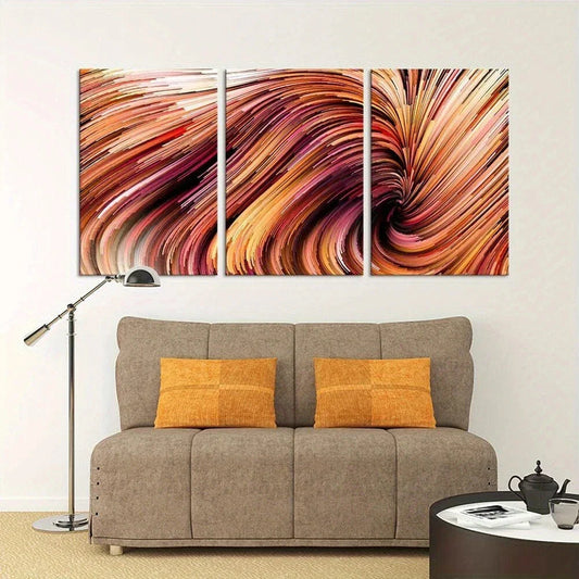 3pcs Gorgeous Petard Golden Brown Metal Print Ready to Hang Art