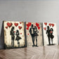 3pcs Gothic Zombie Couples Theme Waterproof Wall Art Set Canvas Framed 40x60cm - High Quality Print 100% Australian Made Wall Canvas Ready to Hang