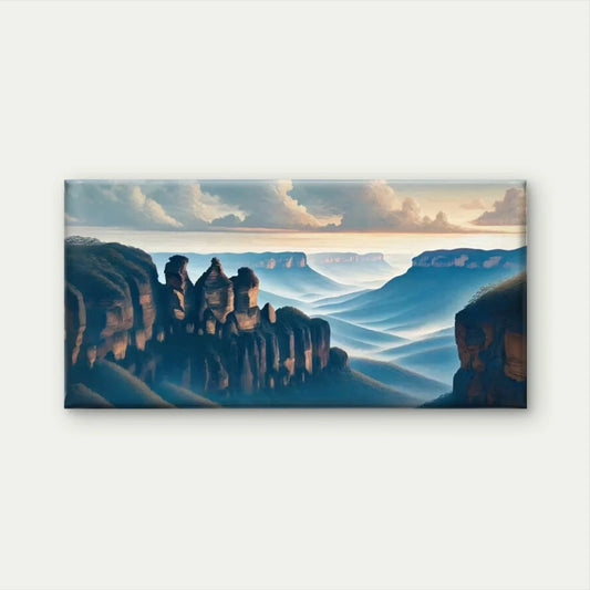 Mountain Landscape Wall Art Canvas Office Home Room Framed 80x45cm