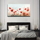Floating Red Poppy flowers Wall Art canvas office home room framed 120x60cm