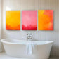 3pcs Abstract Watercolor Gradient Warm Perfect Wall Art Set Canvas Framed 40x60cm - High Quality Print 100% Australian Made Wall Canvas Ready to Hang