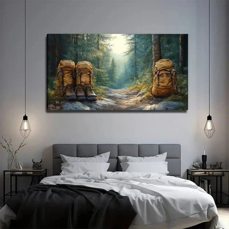 Backpack Forest Perfect Wall Art Canvas Office Home Room Framed 120x60cm