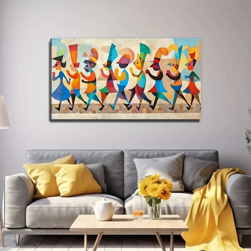 Cartoon African Perfect Wall Art Canvas Office Home Room Framed 80x45cm