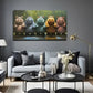Modern Hippo Poolside Wall Art Canvas Office Home Room Framed 80x45cm