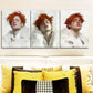 3pcs Featuring a Man with Red Hair Metal Print Ready to Hang Art