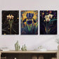 3pcs Colorful Tropical Flowers, Exotic Plants, Metal Print Ready to Hang Art