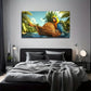 Parrot On Board Pineapple Wall Art Canvas Office Home Room Framed 120x60cm