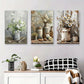 3pcs Vintage Style Floral Daisy Flower Metal Print Ready to Hang Art