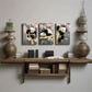 3pcs  Panda Bear Painting Cute Panda Metal Print Ready to Hang Art