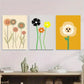 3pcs Modern Floral Colorful Flower Vertical Wall Art Set Canvas Framed 40x60cm - High Quality Print 100% Australian Made Wall Canvas Ready to Hang
