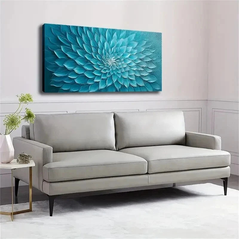 Blue Flower Constantly Blooming Wall Art Canvas Office Home Room Framed 120x60cm
