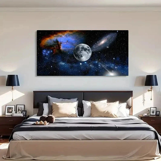 Starry Night Sky Milky Way Wall Art Canvas Office Home Room Framed 120x60cm