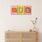 3pcs Bright Pink & Orange Vintage Fish Poster Metal Print Ready to Hang Art