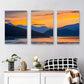 3pcs Serene Sunset Over Mountain Vibrant Nature Metal Print Ready to Hang Art'