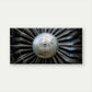 Metallic Jet Engine Turbine Wall Art Canvas Office Home Room Framed 120x60cm