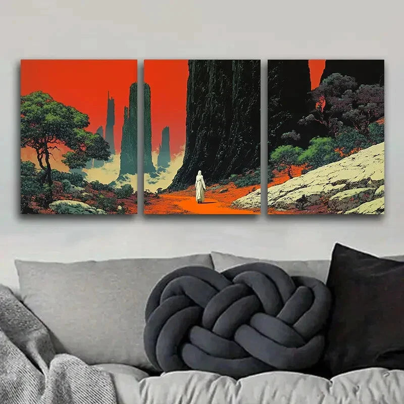 3pcs Strange planet Art Painting  Art  Metal Print Ready to Hang Art