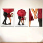 3pcs Modern Love and Skull Design Metal Print Ready to Hang Art