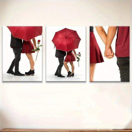 3pcs Modern Love and Skull Design Metal Print Ready to Hang Art