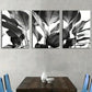 3pcs black and white style natural plant leaf  Metal Print Ready to Hang Art