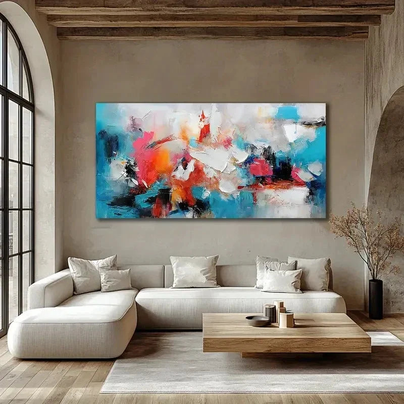 Vibrant Color Contemporary Wall Art canvas office home room framed 120x60cm